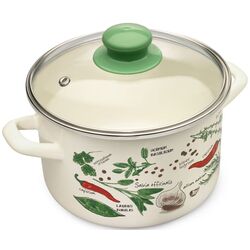 Cratita cu capac Metrot Spices 2L (Beige/Green) Thumb