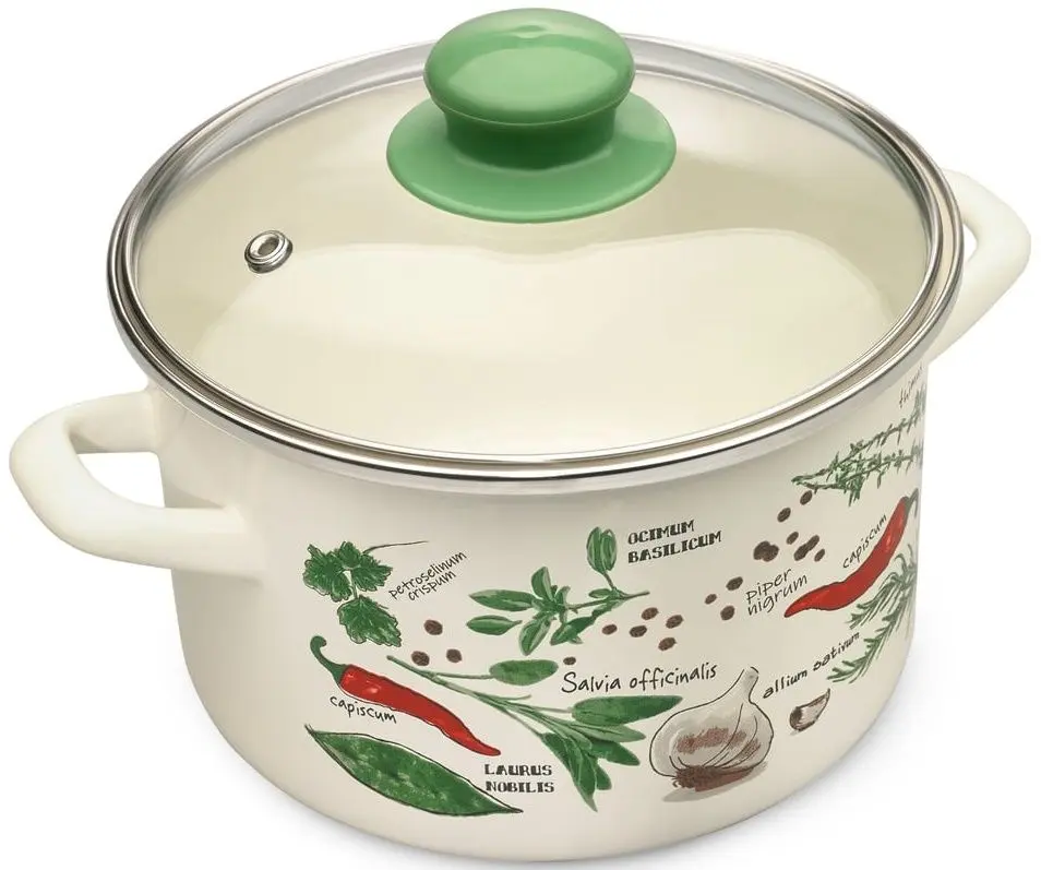 Cratita cu capac Metrot Spices 2L (Beige/Green) - 2