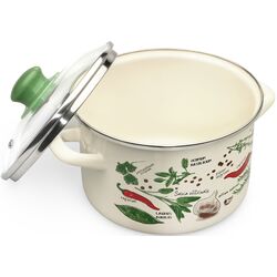 Cratita cu capac Metrot Spices 2L (Beige/Green) Thumb