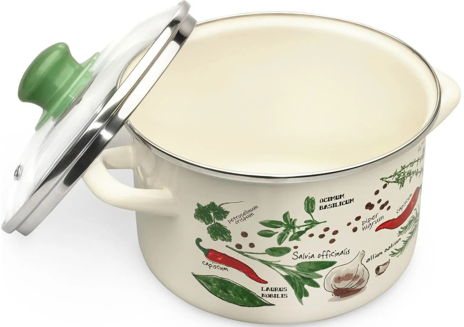 Cratita cu capac Metrot Spices 2L (Beige/Green) - 3