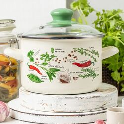 Cratita cu capac Metrot Spices 2L (Beige/Green) Thumb