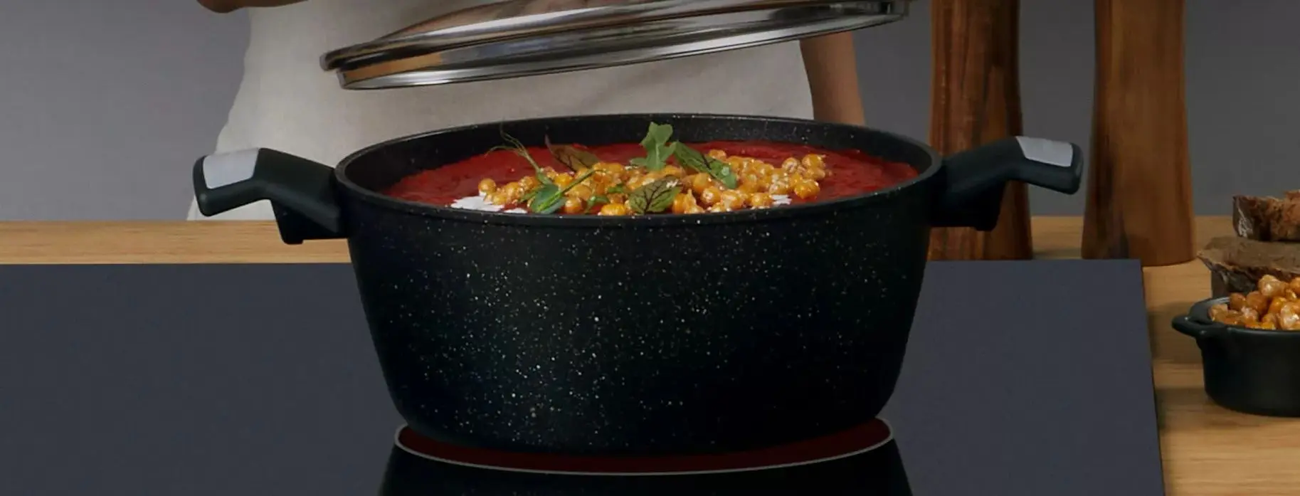 Cratita cu capac Polaris Monolit-20C (Black)