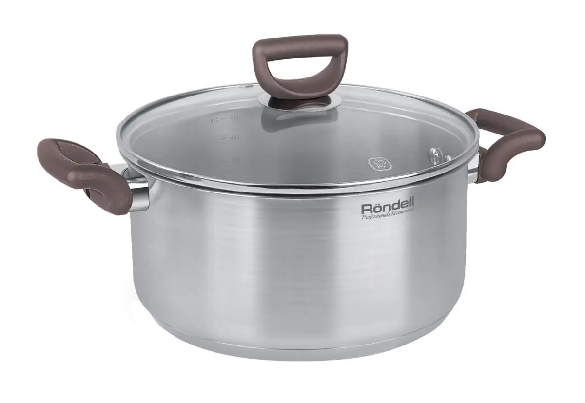 Кастрюля с крышкой Rondell Fest RDS-1323 (Inox/Brown)