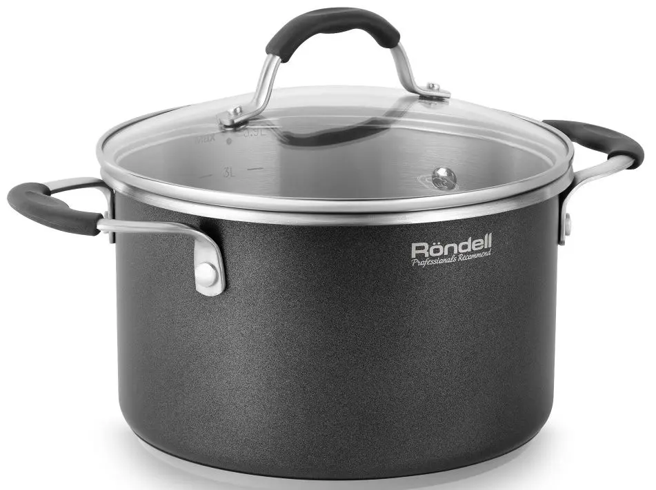 Кастрюля с крышкой Rondell Stern RDS-010 (Black) - 2
