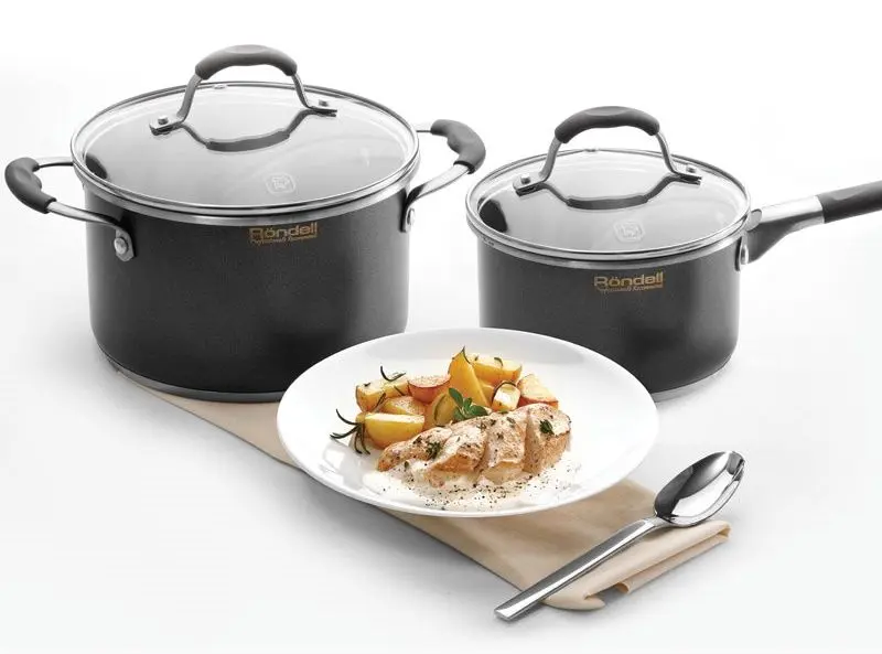 Кастрюля с крышкой Rondell Stern RDS-010 (Black) - 6