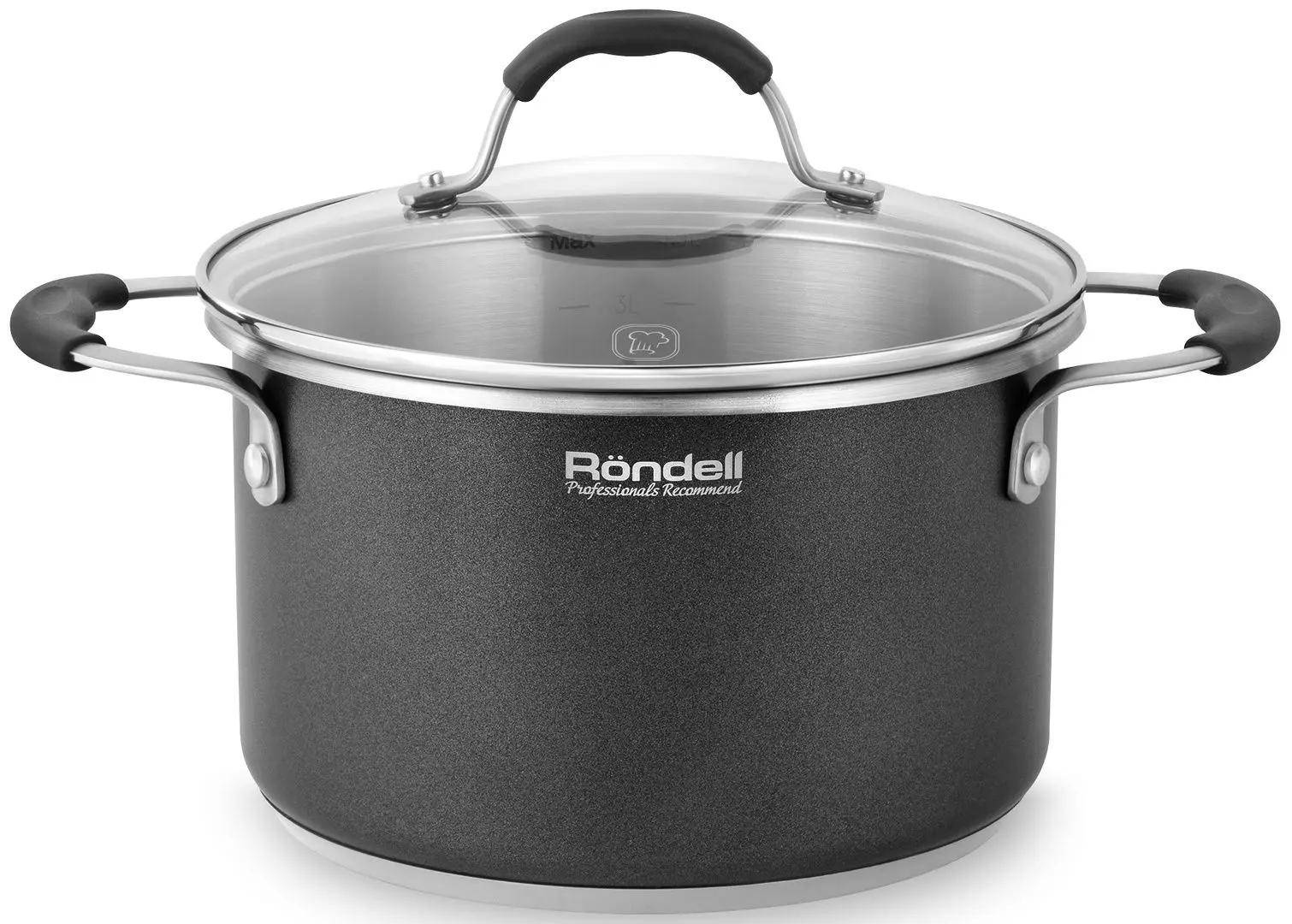 Кастрюля с крышкой Rondell Stern RDS-010 (Black)