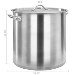 Cratita cu capac VidaXL 51137 98L (Inox) Thumb