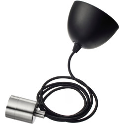 Set cablaj lampă Ikea Skaftet textil nichelat 1.4m (Black/Nichel) Thumb