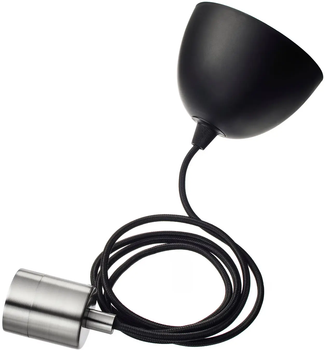 Set cablaj lampă Ikea Skaftet textil nichelat 1.4m (Black/Nichel)