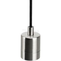 Set cablaj lampă Ikea Skaftet textil nichelat 1.4m (Black/Nichel)