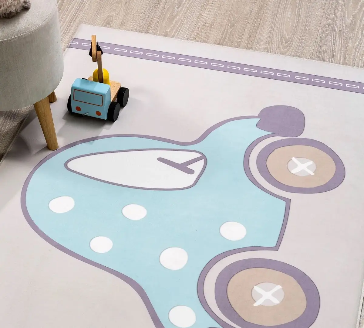 Ковер Cilek Cars 100x150 (Beige/Blue) - 3