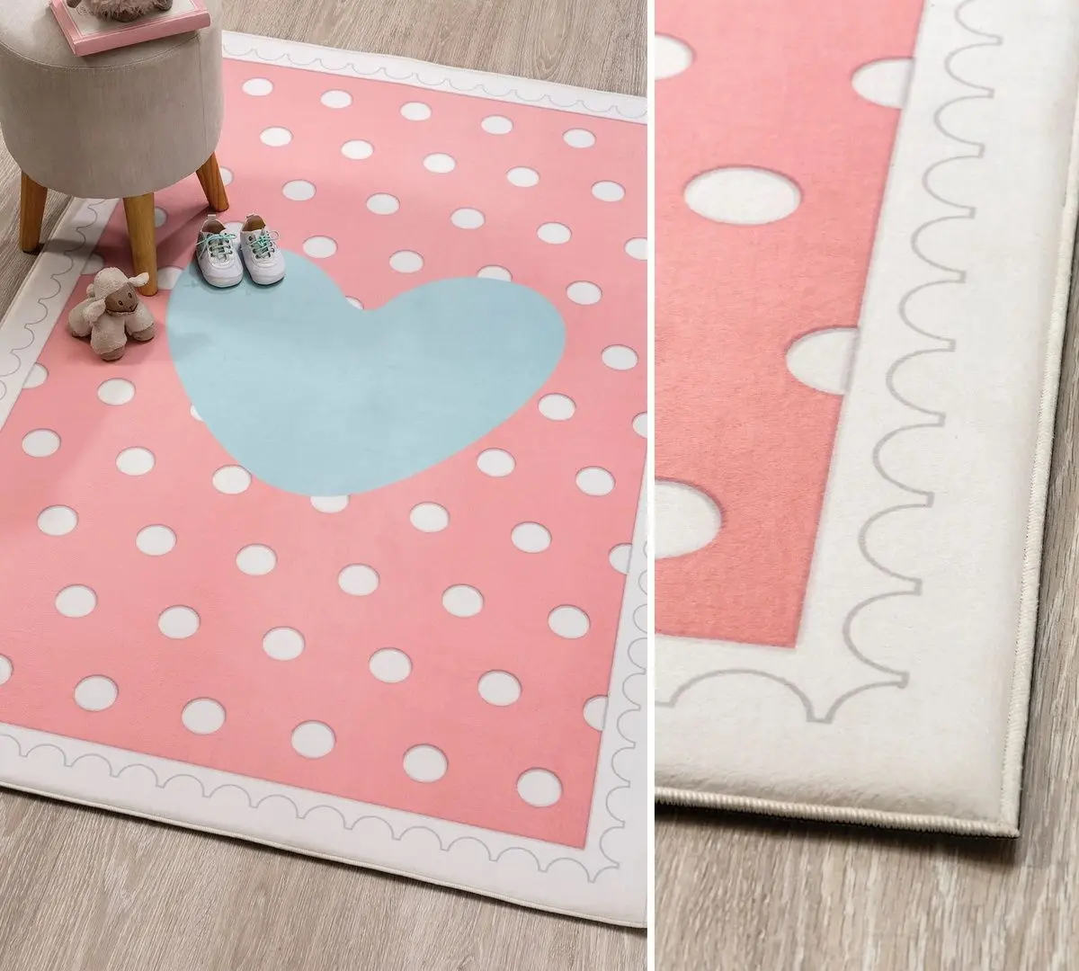 Ковер Cilek Happy 100x150 (Pink/Blue/White) - 2