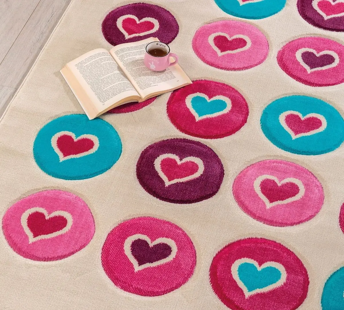 Ковер Cilek Love 133x190 (Beige/Pink/Blue) - 2