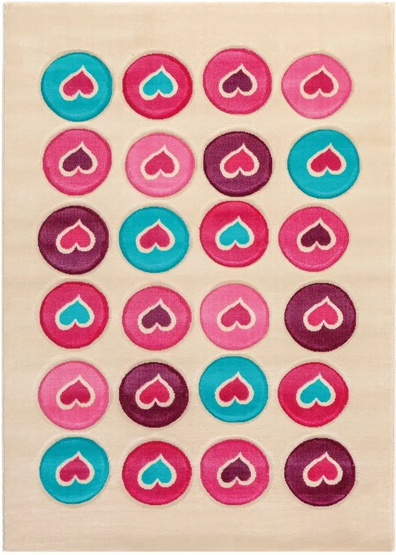 Ковер Cilek Love 133x190 (Beige/Pink/Blue)