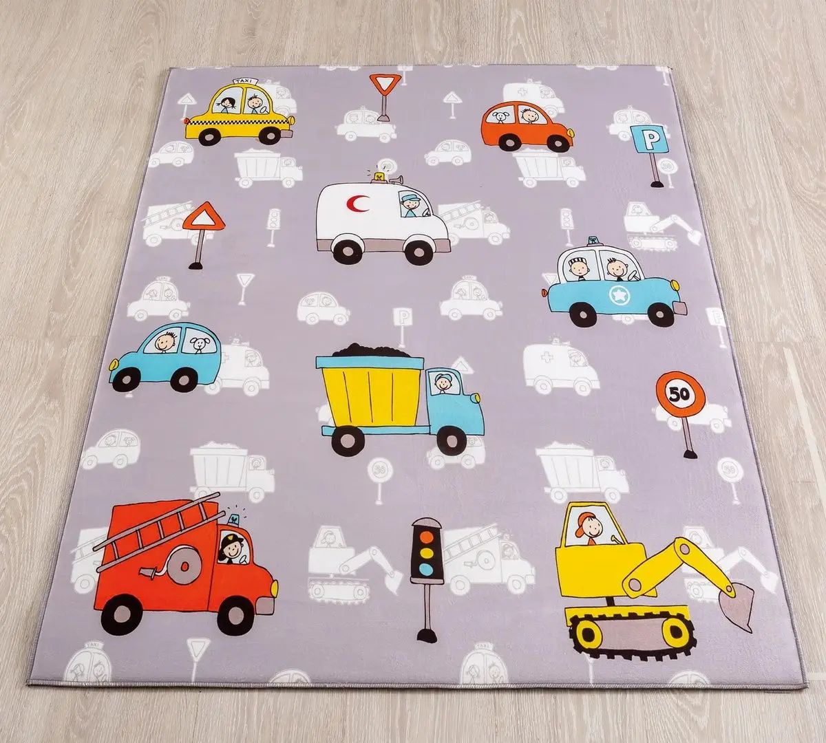 Ковер Cilek Minical Vehicle 100x150 (Multicolor) - 2