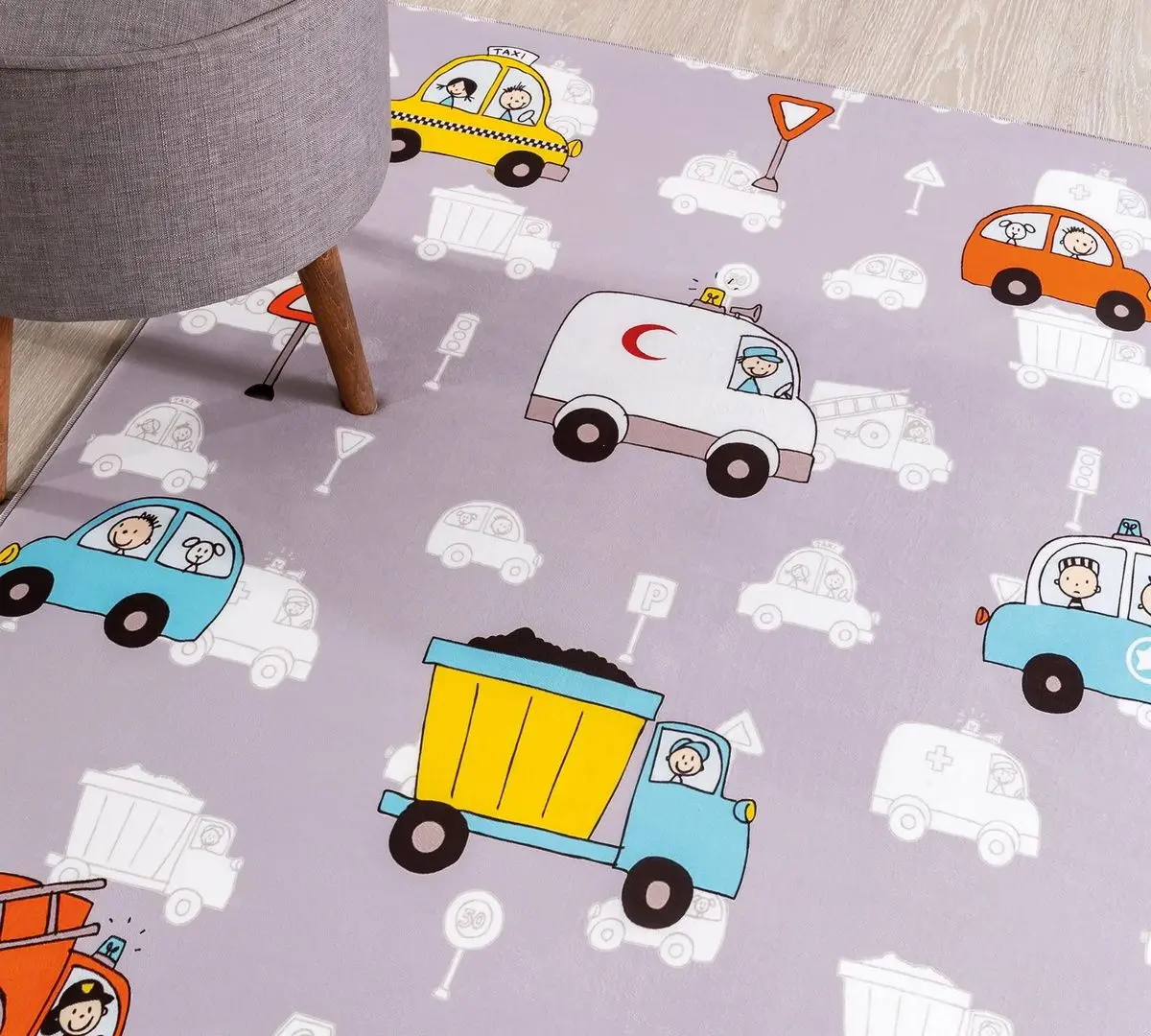 Ковер Cilek Minical Vehicle 100x150 (Multicolor) - 3