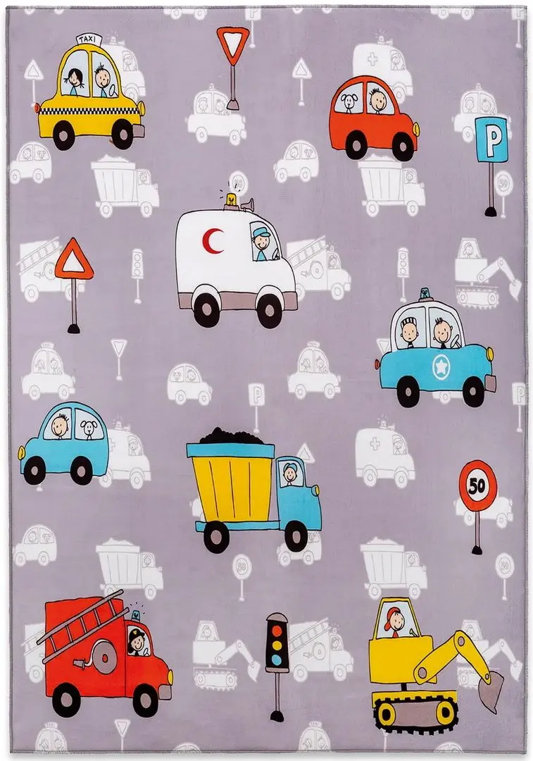 Ковер Cilek Minical Vehicle 100x150 (Multicolor)