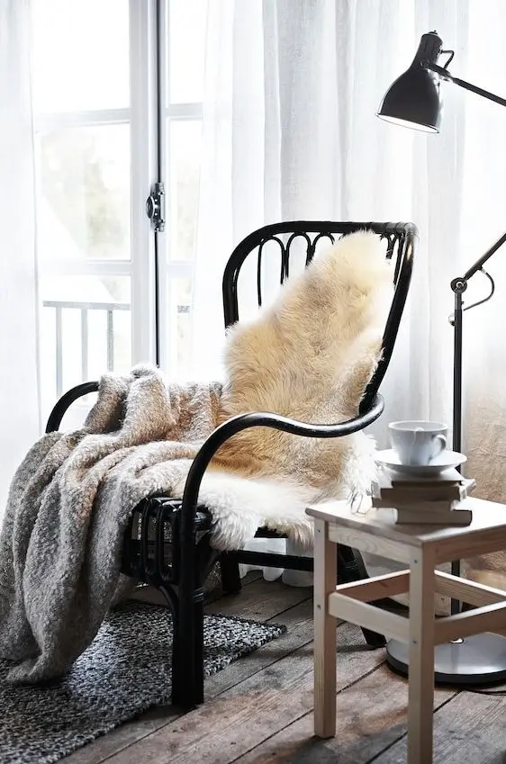 Covoras decorativ Ikea Ullerslev 85cm (Alb) - 5