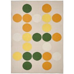 Ковер безворсовый Ikea Broggan для дома/улицы/в горошек 133x195 (Разноцветный)