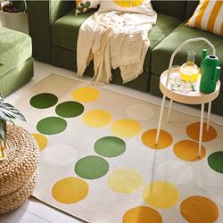 Ковер безворсовый Ikea Broggan для дома/улицы/в горошек 133x195 (Разноцветный) Thumb