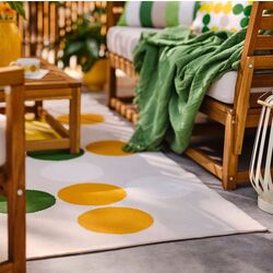 Ковер безворсовый Ikea Broggan для дома/улицы/в горошек 133x195 (Разноцветный) Thumb