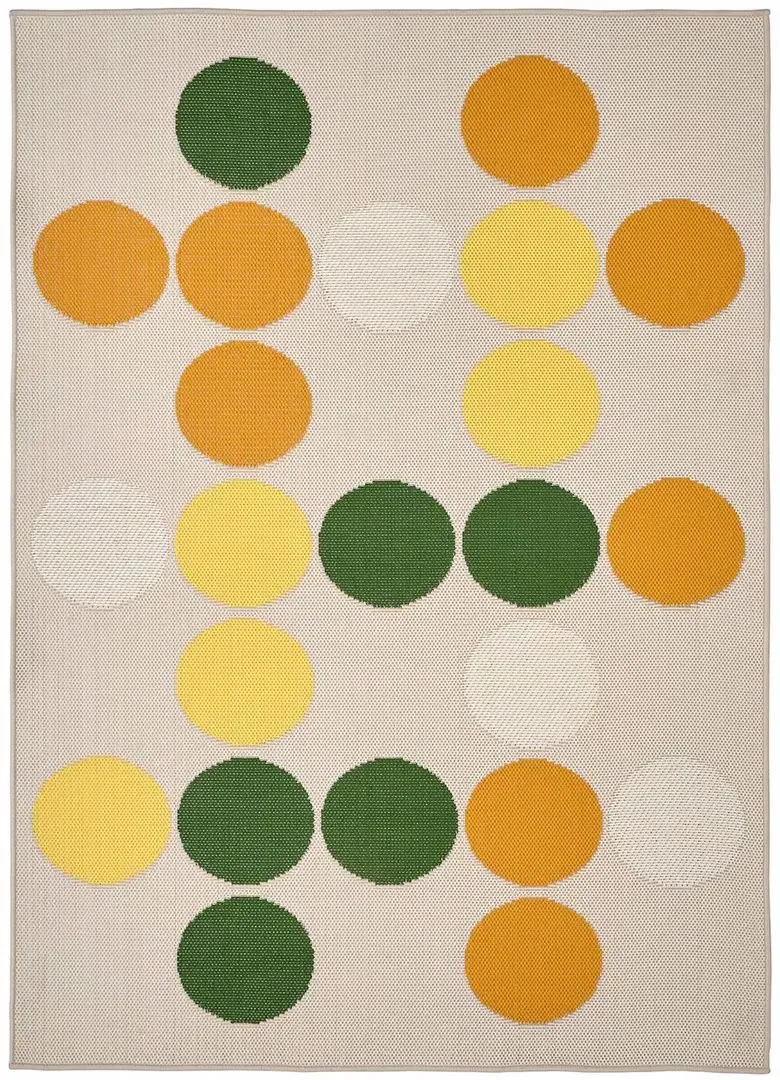 Ковер безворсовый Ikea Broggan для дома/улицы/в горошек 133x195 (Разноцветный)