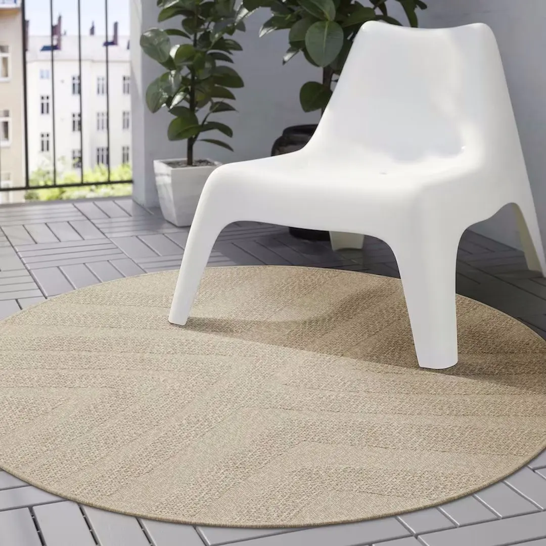 Ковер безворсовый Ikea Fullmakt для дома/улицы 130см (Бежевый/Меланж) - 4