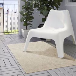 Ковер безворсовый Ikea Fullmakt для дома/улицы 80x150 (Бежевый/Меланж) Thumb