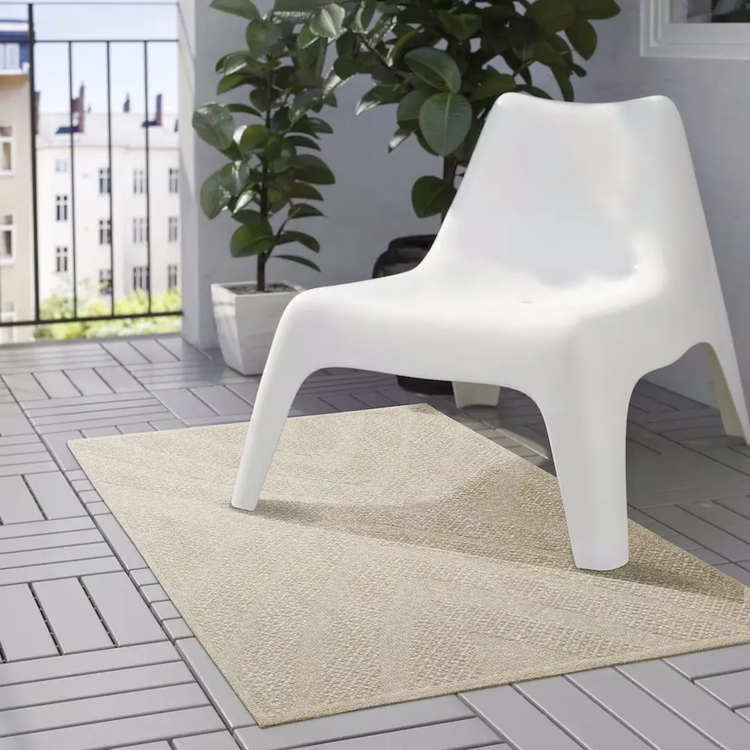 Ковер безворсовый Ikea Fullmakt для дома/улицы 80x150 (Бежевый/Меланж) - 4