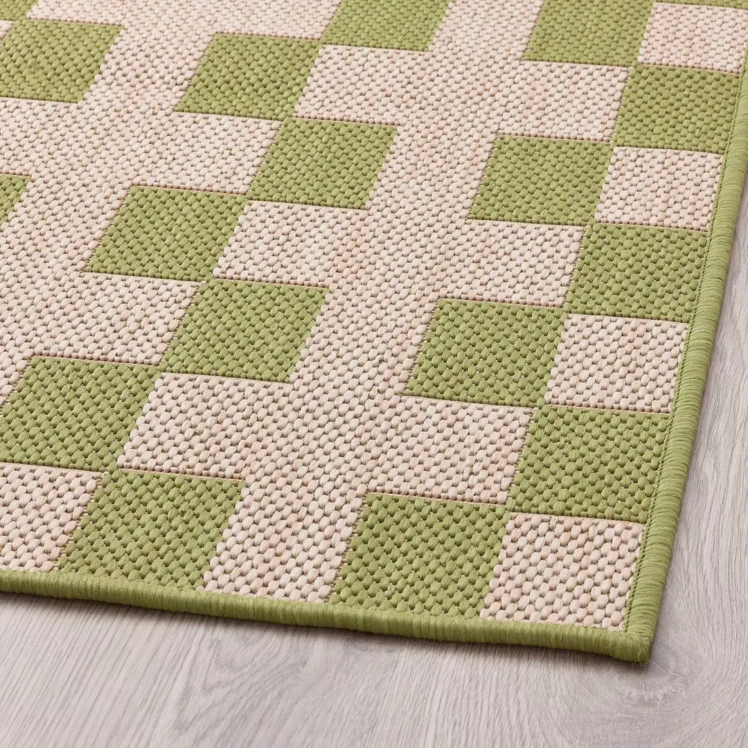 Ковер безворсовый Ikea Gangstig 80x200 (Зеленый/Белый) - 2
