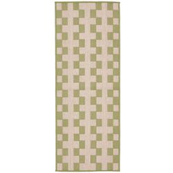 Ковер безворсовый Ikea Gangstig 80x200 (Зеленый/Белый)