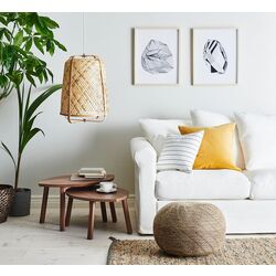 Covor ţesătură plată Ikea Melholt manual 133x195 (Natur/Albastru Inchis) Thumb