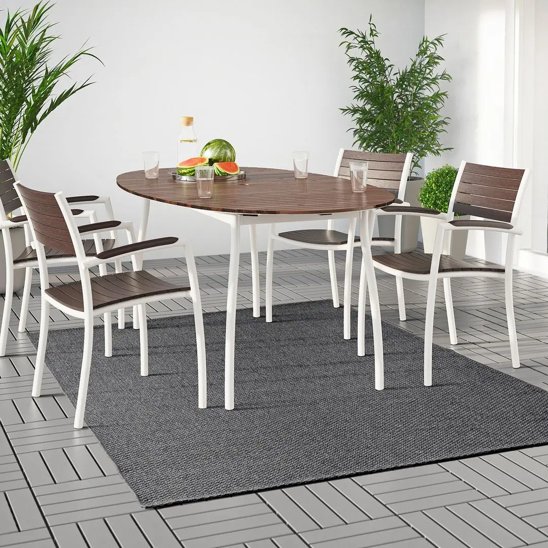 Covor ţesătură plată Ikea Morum interior/exterior 160x230 (Gri Inchis) - 8