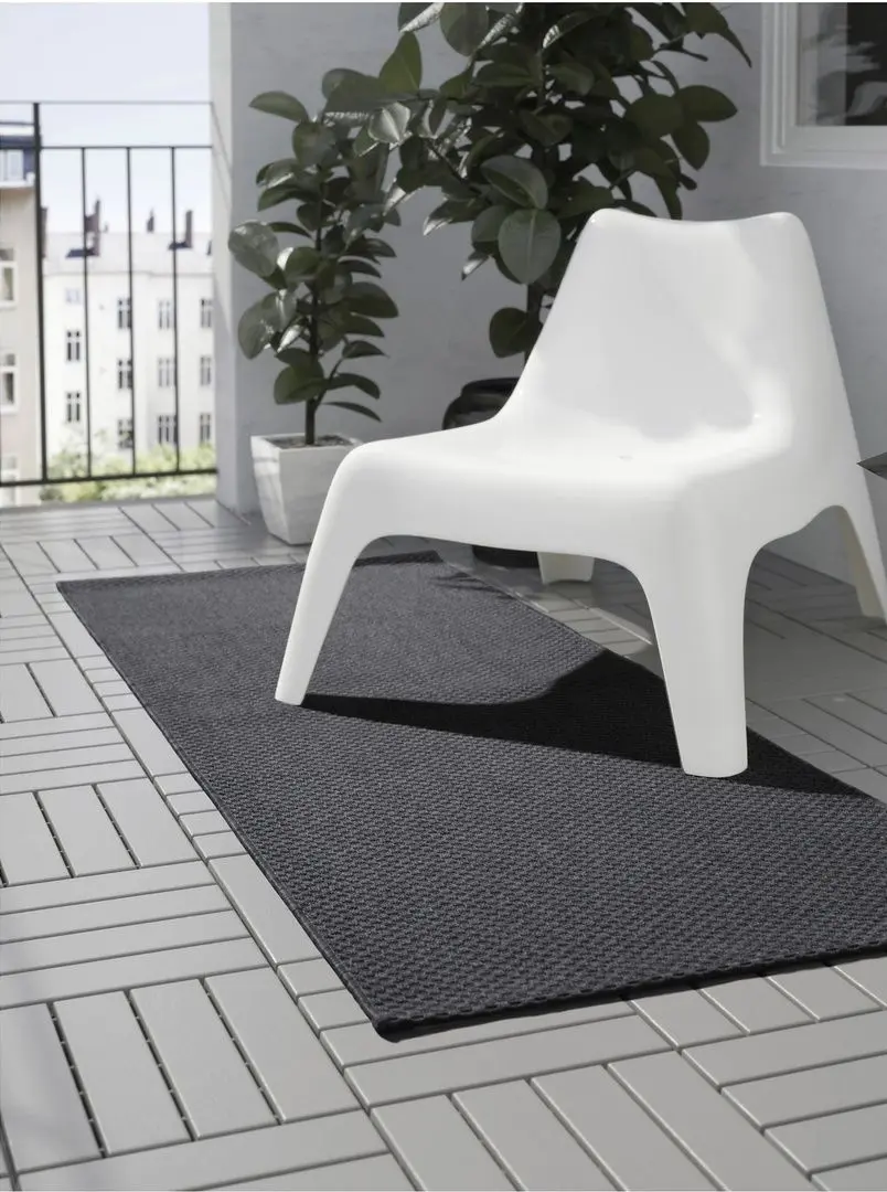 Ковер безворсовый Ikea Morum для дома/улицы 80x200 (Темно-серый) - 5