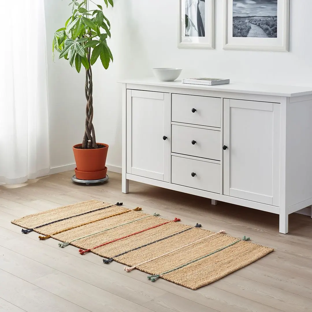 Ковер безворсовый Ikea Raklev ручная работа 70x160 (Естественный/Разноцветный) - 5