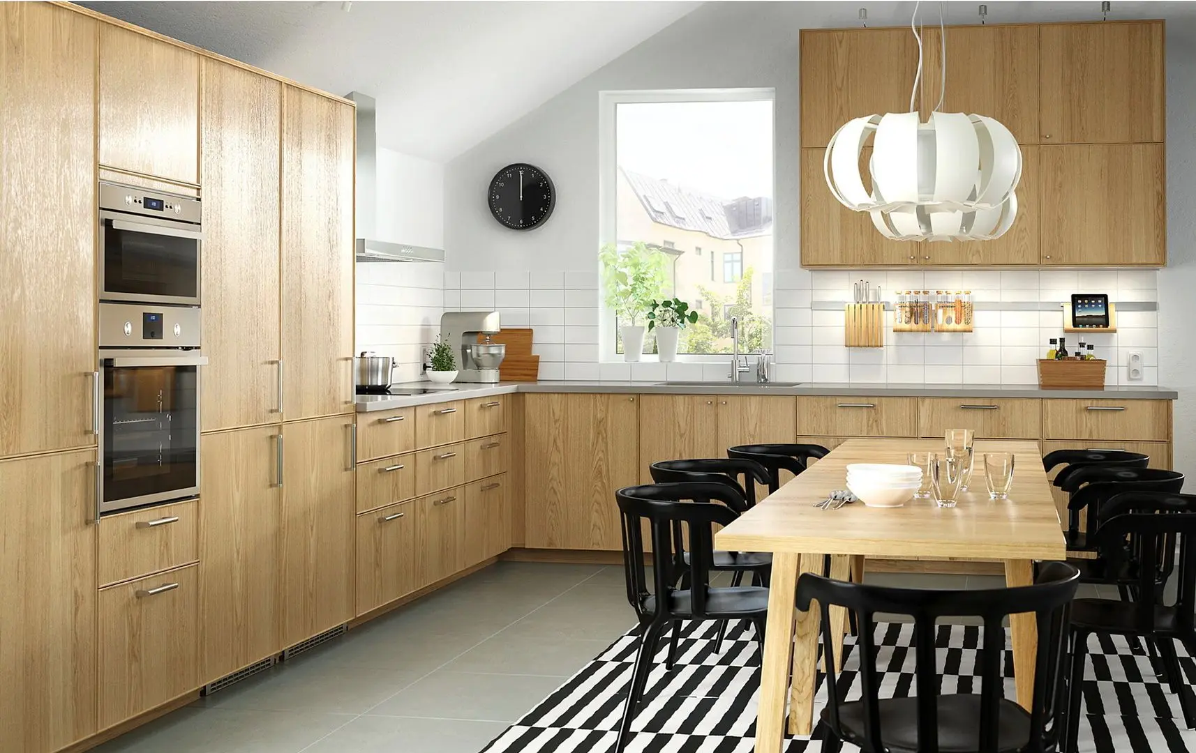 Covor ţesătură plată Ikea Stockholm manual 250x350 (Dungat Negru/Alb Pal) - 4
