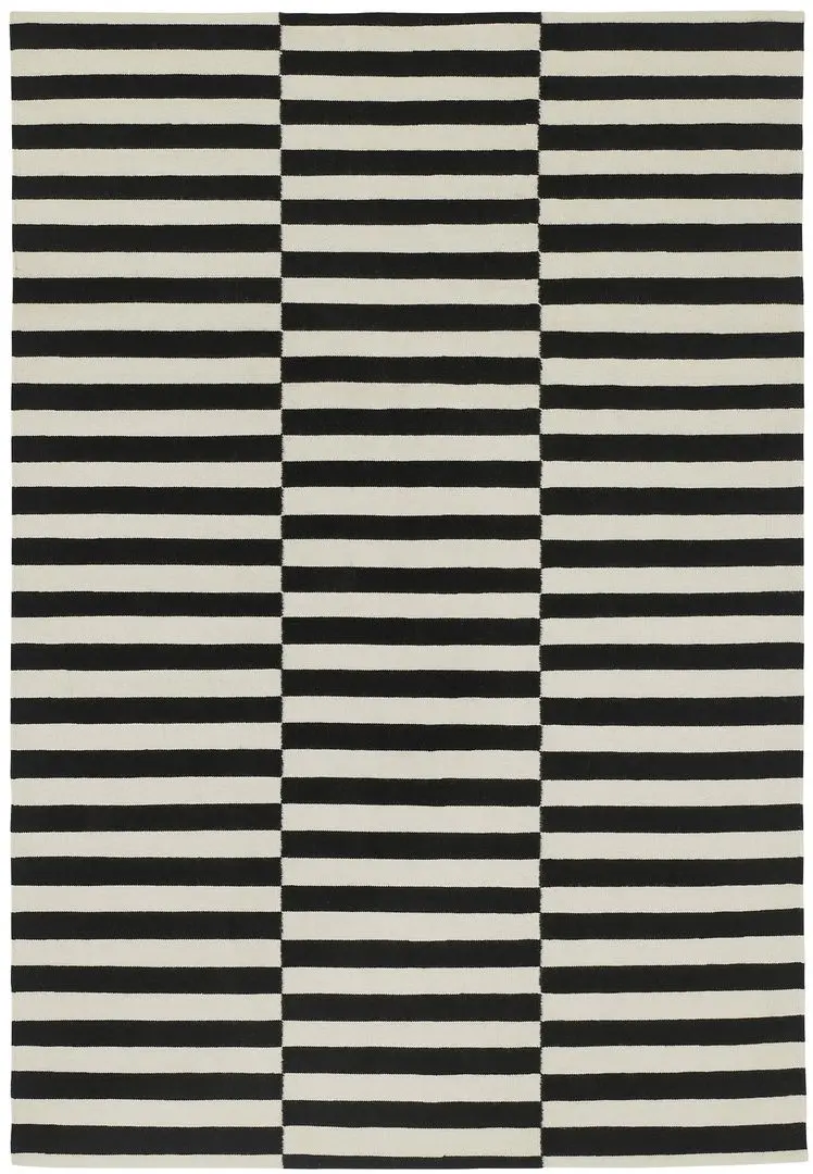 Covor ţesătură plată Ikea Stockholm manual 250x350 (Dungat Negru/Alb Pal)