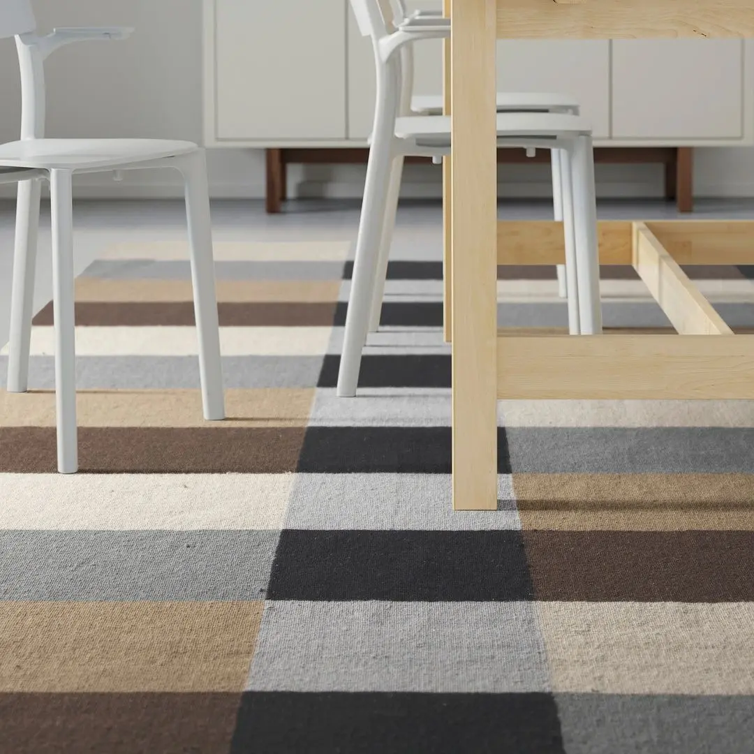 Covor ţesătură plată Ikea Stockholm manual 250x350 (Cadrilat/maro) - 5