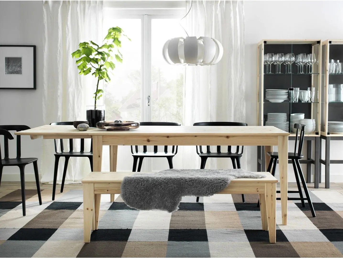 Covor ţesătură plată Ikea Stockholm manual 250x350 (Cadrilat/maro) - 6