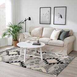 Ковер безворсовый Ikea Tannisby ручная работа 160x230 (Серый/Черный) Thumb