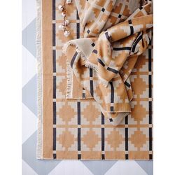 Covor tesatura plata Ikea Telegraflinje 200x300 (Galben-Bej) Thumb