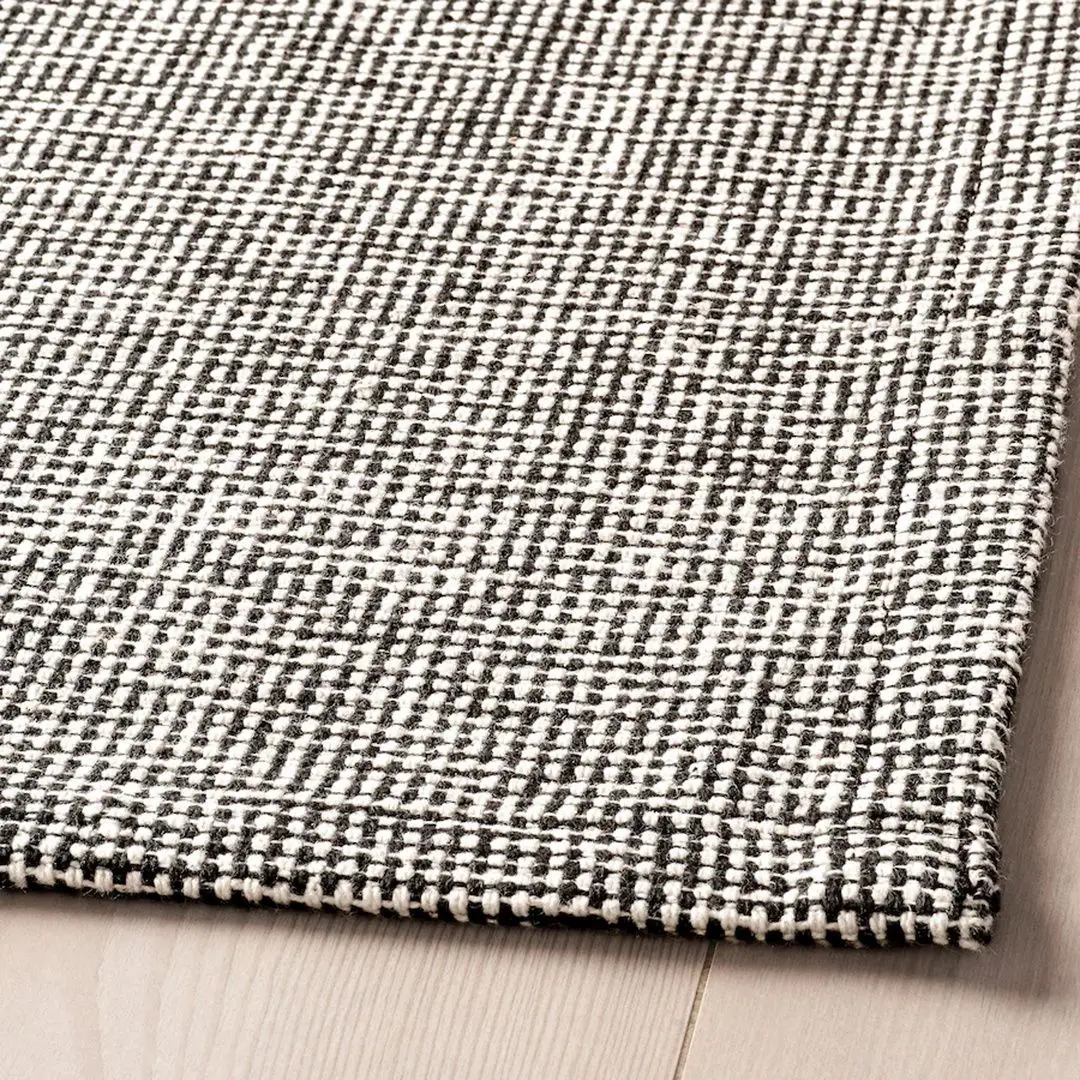 Covor ţesătură plată Ikea Tiphede 155x220 (Negru/Natur) - 2