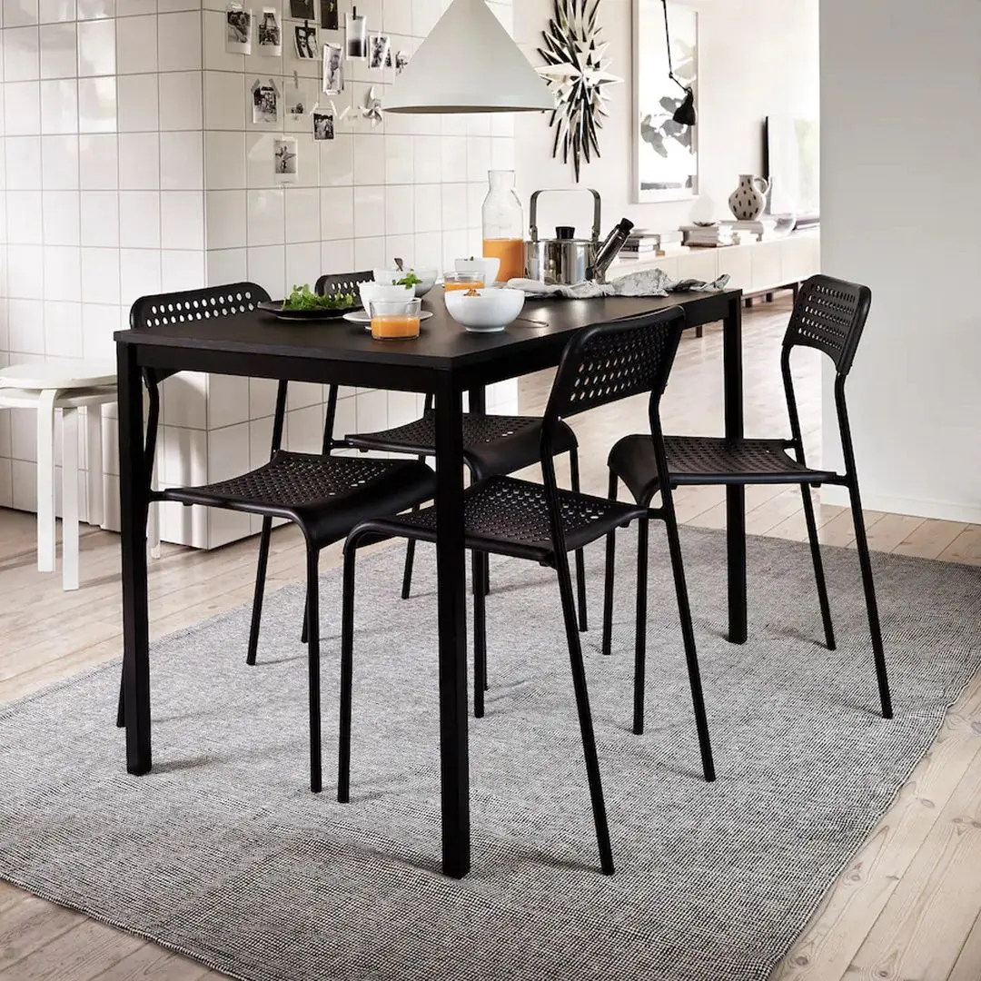 Covor ţesătură plată Ikea Tiphede 155x220 (Negru/Natur) - 5