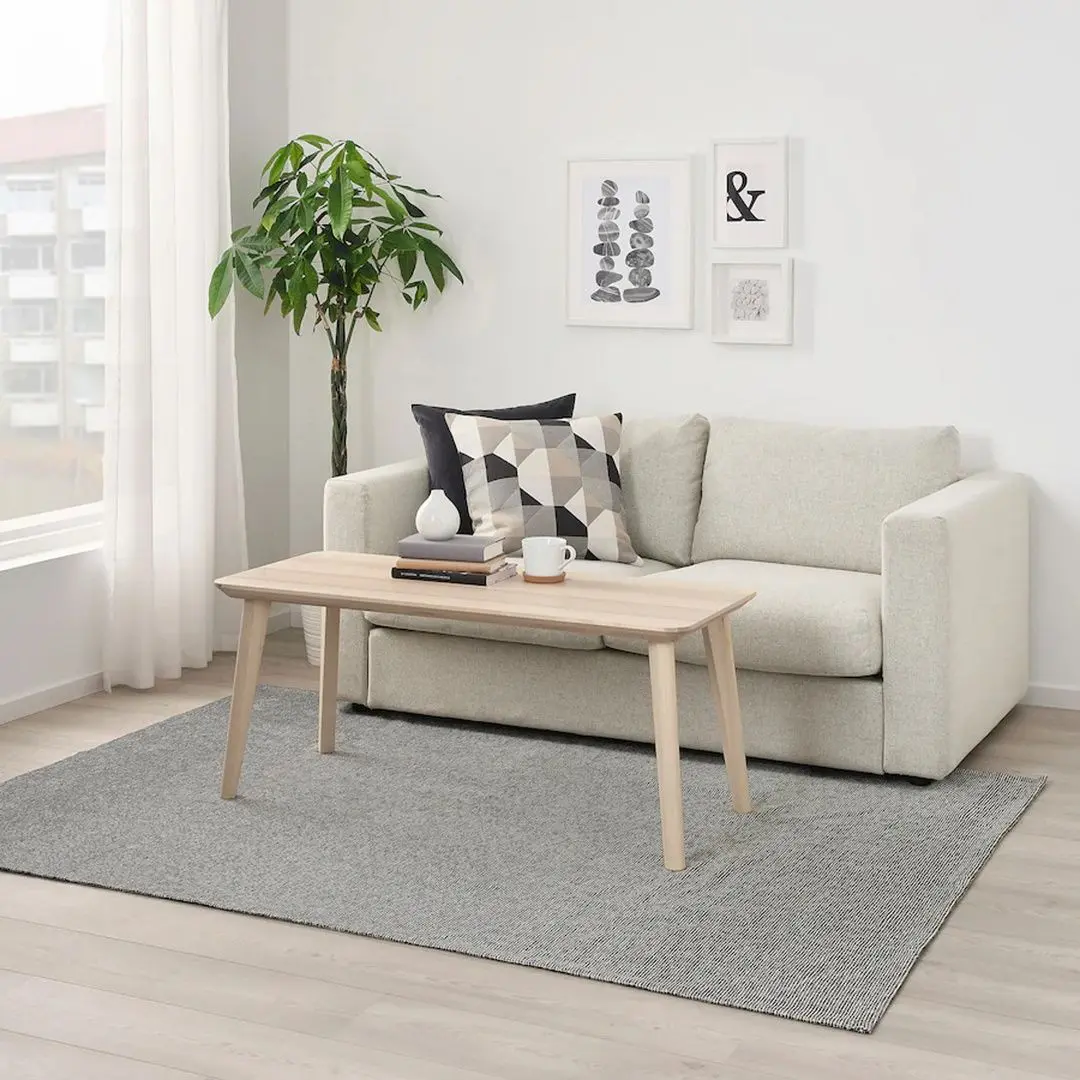 Covor ţesătură plată Ikea Tiphede 155x220 (Negru/Natur) - 6