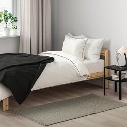 Кoвер безворсовый Ikea Tiphede 80x150 (Черный/Натуральный) Thumb