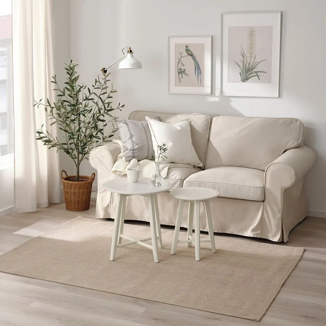 Ковер безворсовый Ikea Vodskov 133x195 (Естественный/Серый) - 3