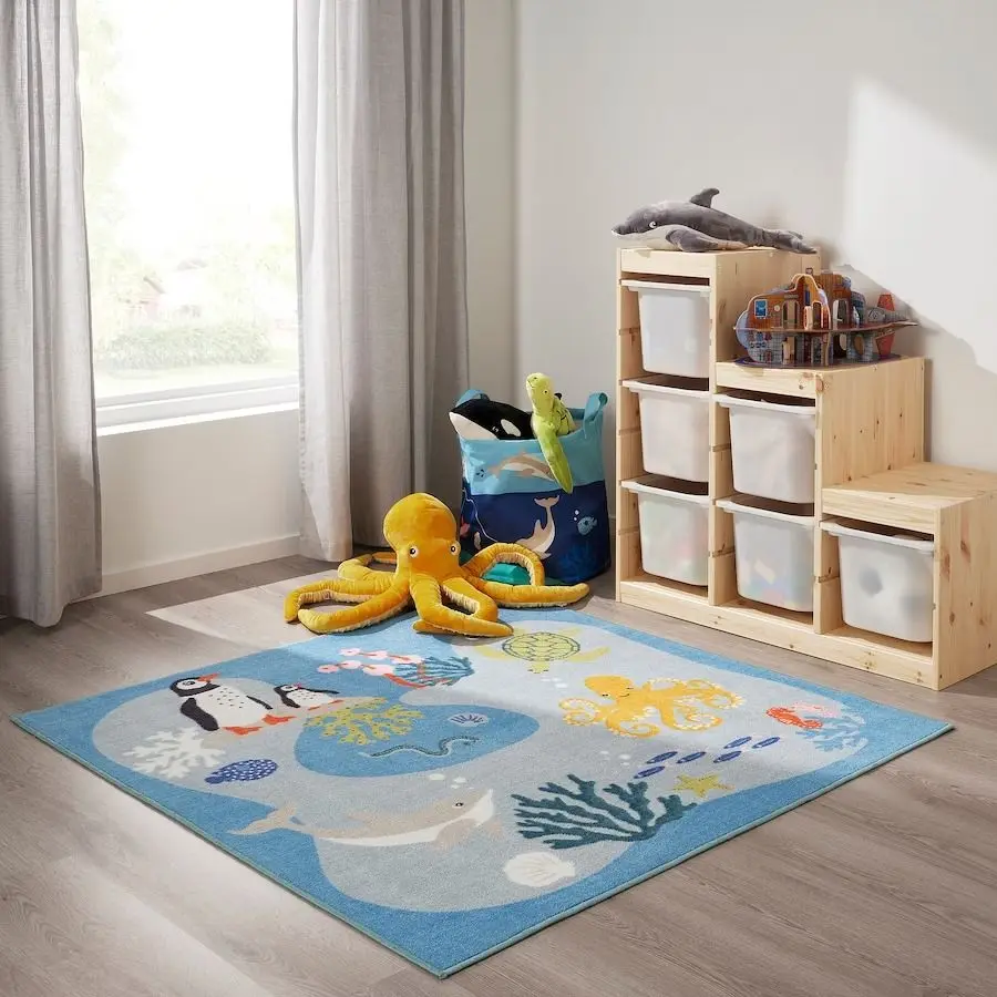 Ковер Ikea Blavingad 133x133 (Разноцветный/Животные) - 3