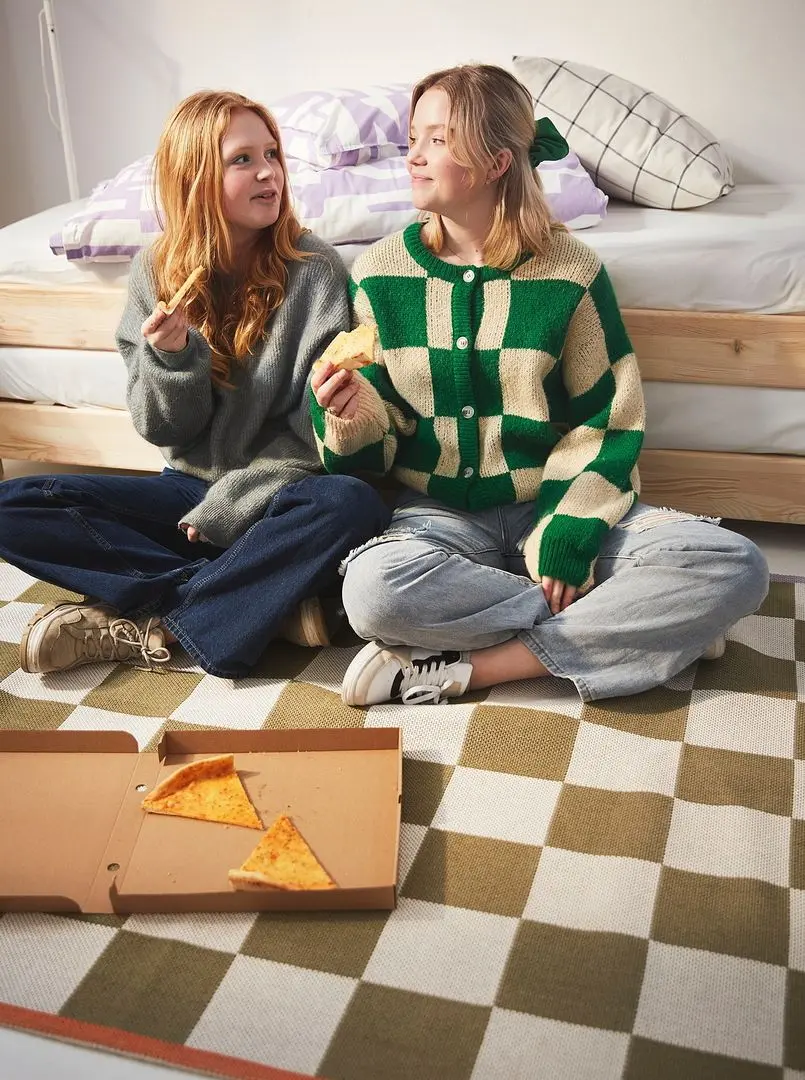 Ковер Ikea Klassrum 133x195 (Белый/Зеленый) - 5