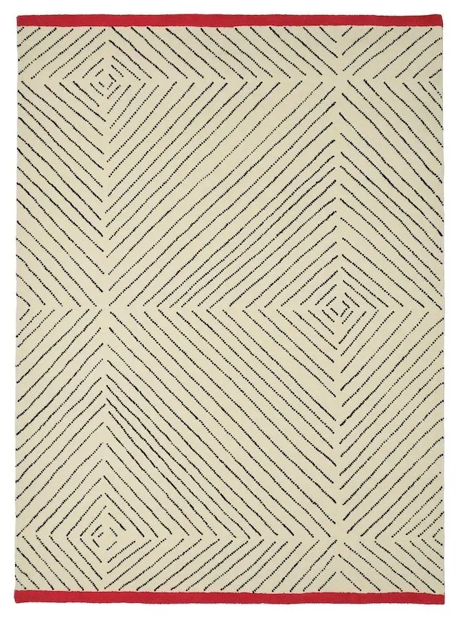 Ковер Ikea Undervisning 133x195 (Белый/Черный/Красный)