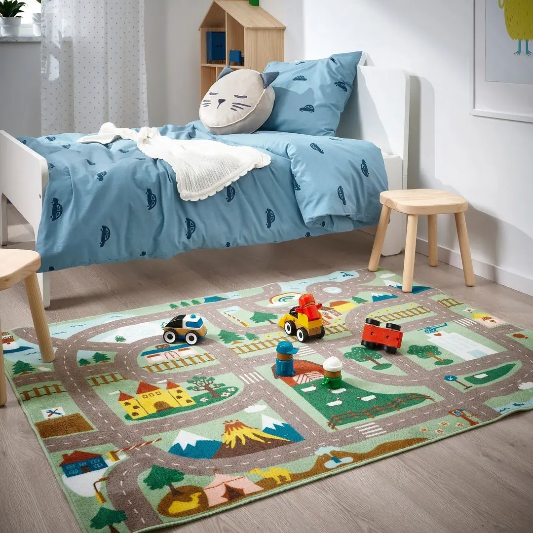 Ковер Ikea Vallaby 100x133 (Зеленый/Серый) - 2